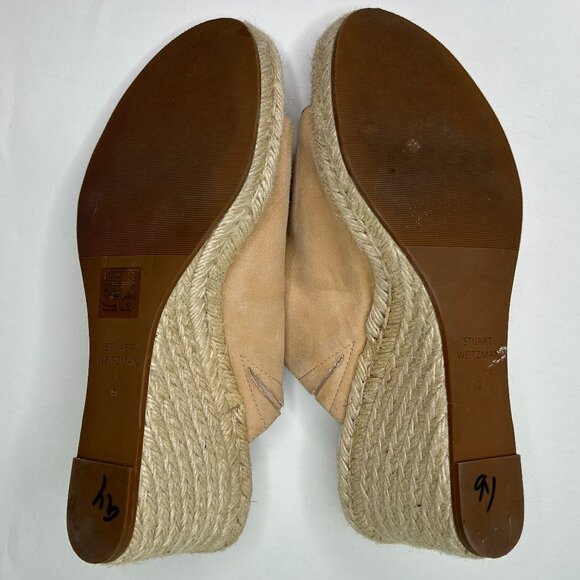 Stuart Weitzman Marabella Platform Espadrille Wedges Tan Size 9 - Picture 14 of 15